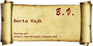 Berta Vajk névjegykártya